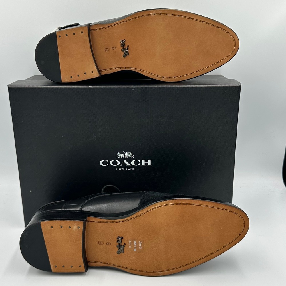 Coach Waverly Patchwork Oxfords Black Leather Suede wmns Size 6B Business - Picture 6 of 13